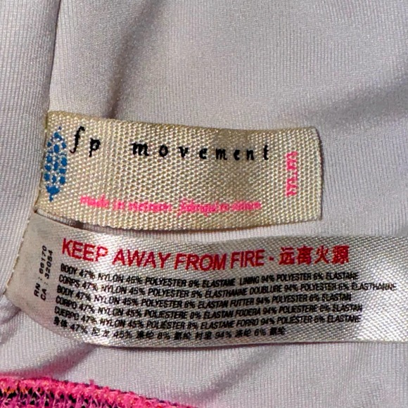 Free People Movement Roll Out Sports Bra Pink MultiColor Sz Medium - Picture 3 of 5